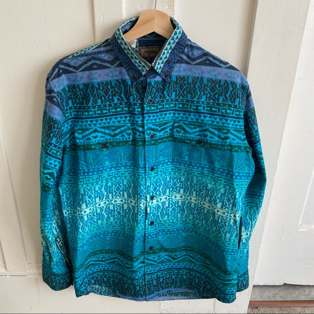 Vintage Roper Psychedelic Western Cowboy Button-down shirt